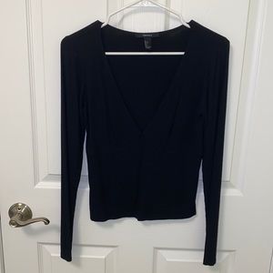 Forever 21 V-Neck Long Sleeve Crop